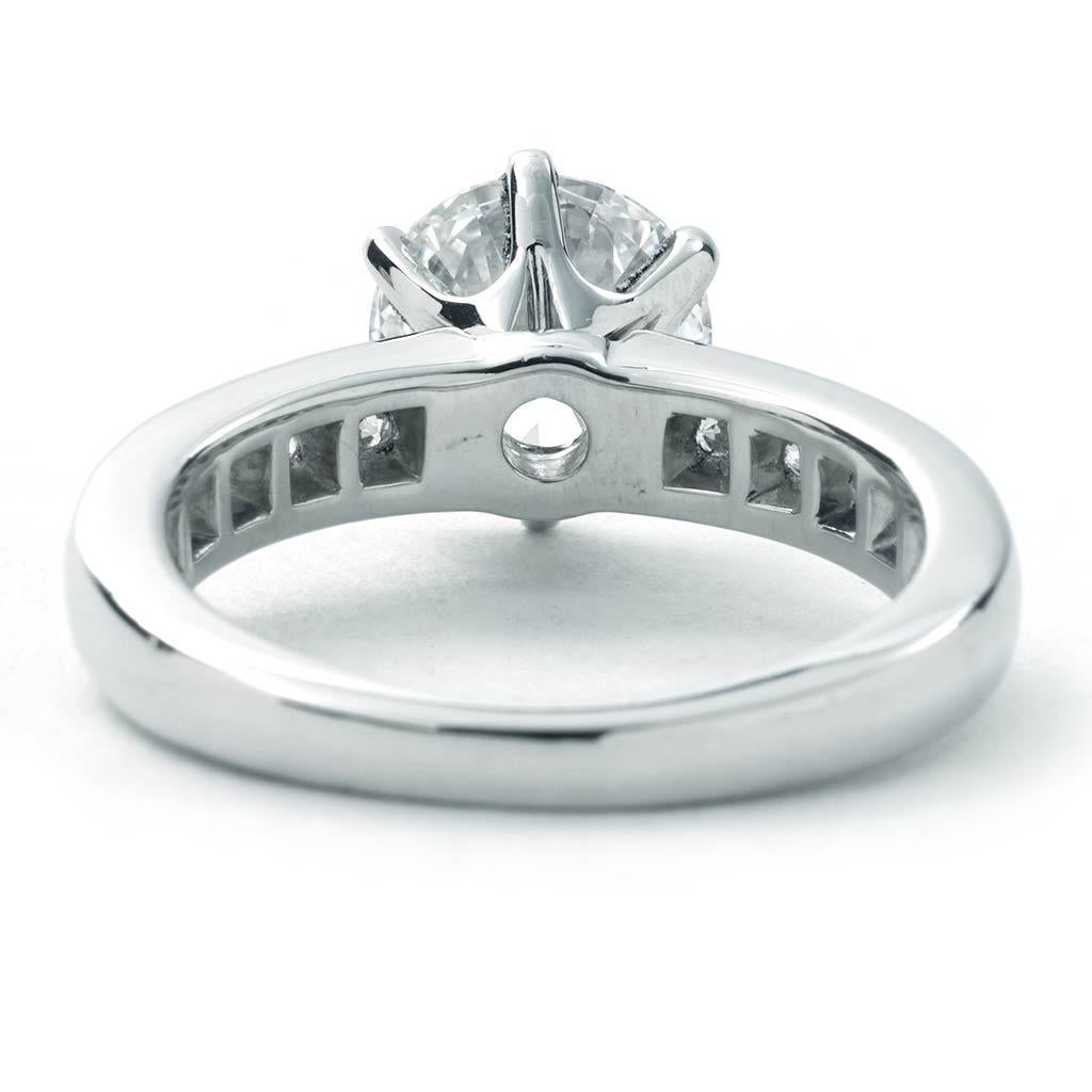 Professionally Cleaned and Polished, comes with copies of original receipt, Tiffany diamond certificate, and appraisal documents

Previously-owned Tiffany & Co. Engagement Ring. The ring is a size 4 (US), made of platinum, and weighs 3.6 DWT