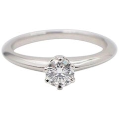 Tiffany & Co. Round Brilliant 0.28 Carat Diamond Engagement Ring in Platinum