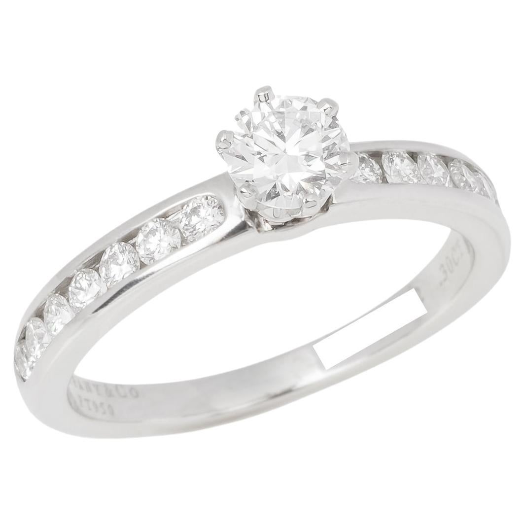 Tiffany & Co. Round Brilliant 0.30CT Solitaire Diamond Band Ring For Sale