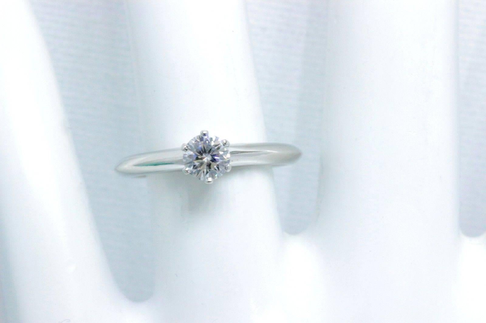 Tiffany & Co. Round Brilliant 0.32 Carat Diamond and Platinum Engagement Ring 2