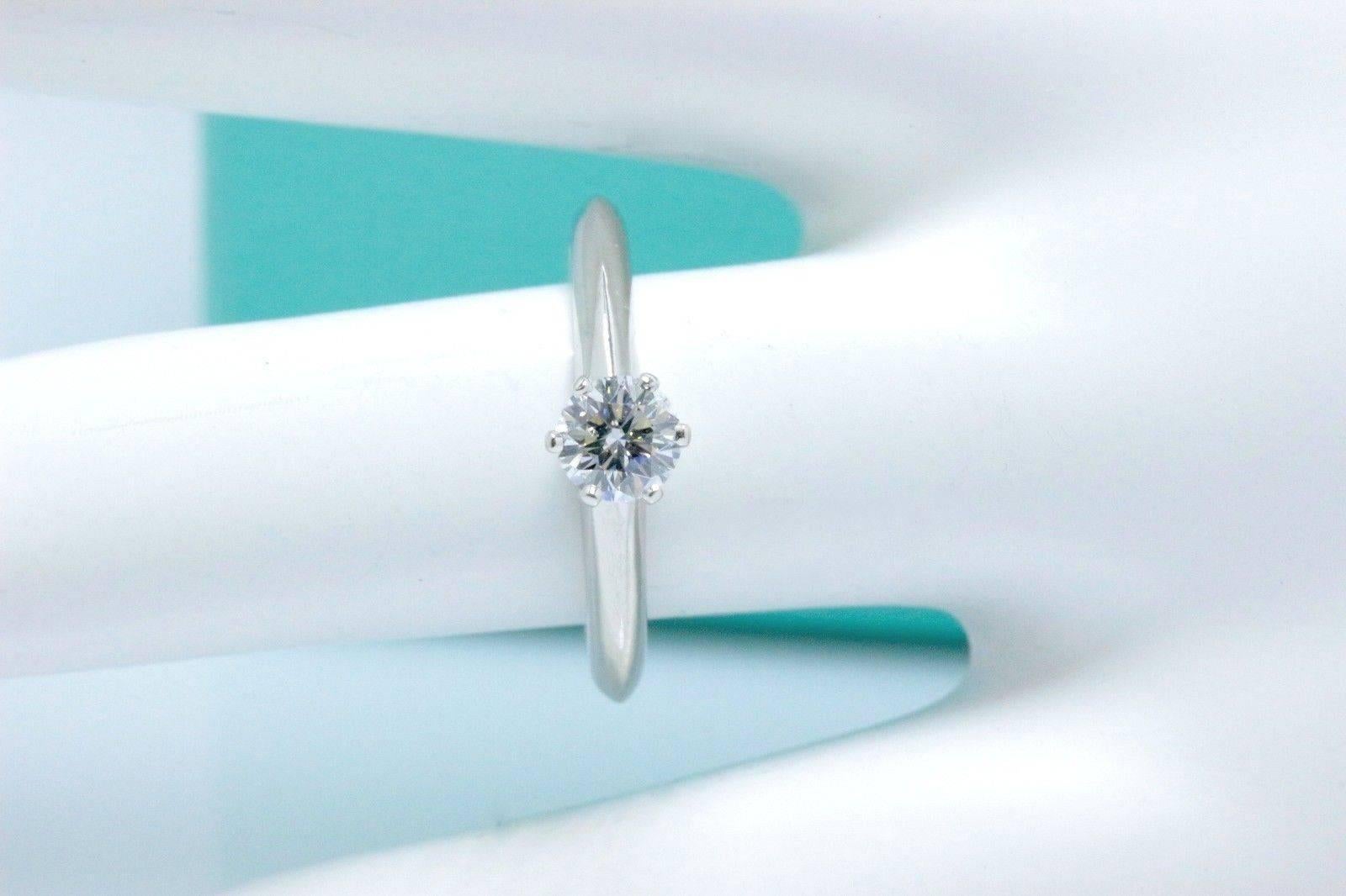Tiffany & Co. Round Brilliant 0.32 Carat Diamond and Platinum Engagement Ring 3