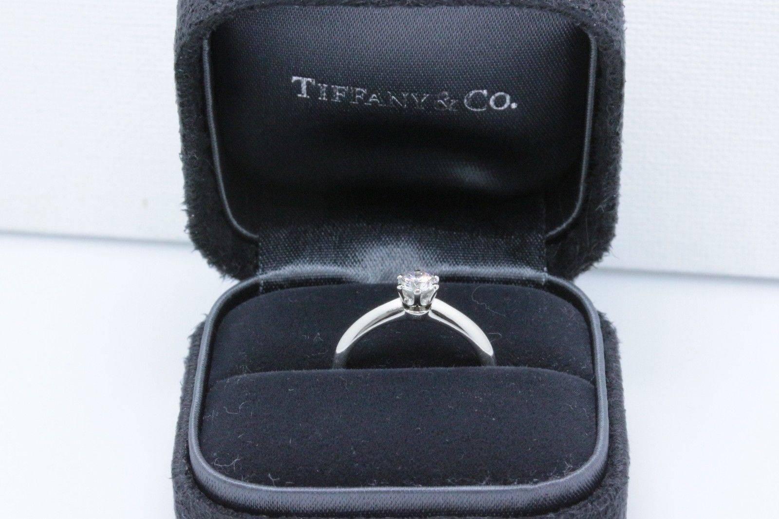 Tiffany & Co. Round Brilliant 0.32 Carat Diamond and Platinum Engagement Ring 4
