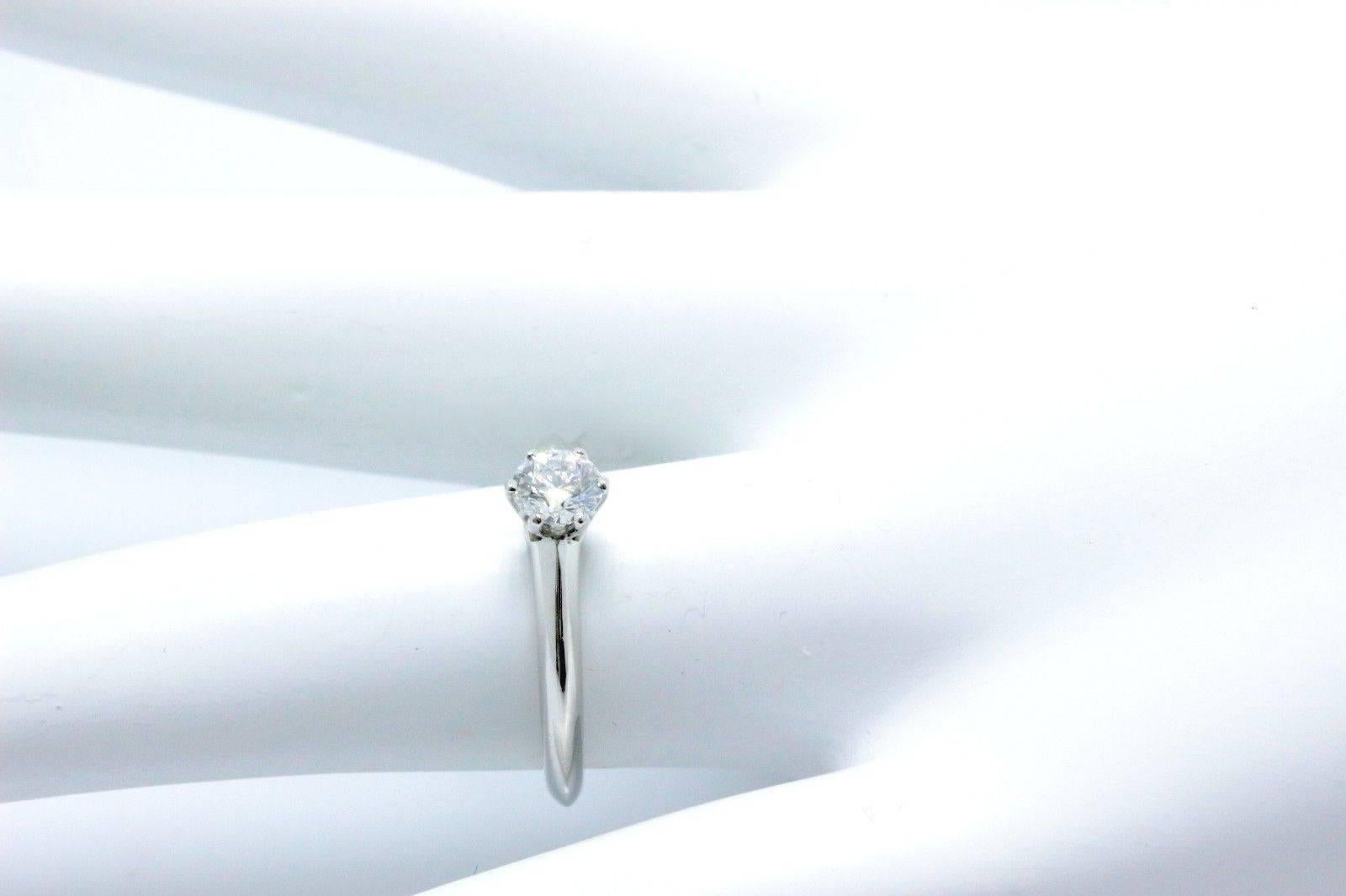 Tiffany & Co. Round Brilliant 0.32 Carat Diamond and Platinum Engagement Ring 1