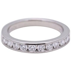 Tiffany & Co. Round Brilliant 0.33 tcw Diamond Wedding Band Ring Platinum 2.5 MM