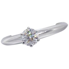 Tiffany & Co. Round Brilliant 0.40 Carat I VVS2 Diamond and Platinum Ring