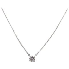 Tiffany & Co. Round Brilliant 0.70 Carat Diamond and Platinum Pendant