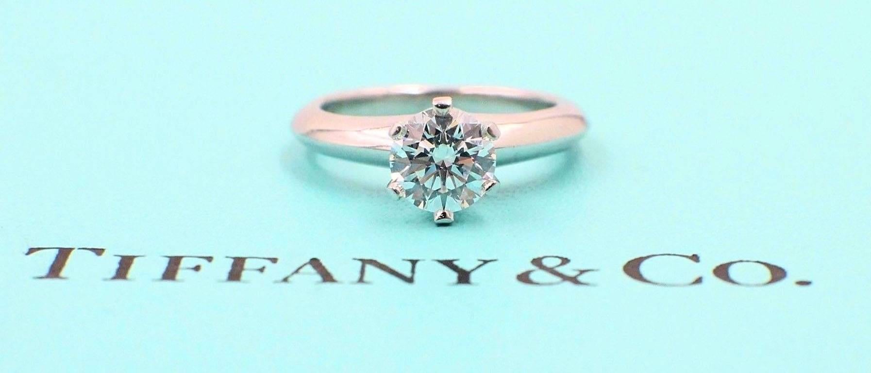 Tiffany & Co. Round Brilliant 0.75ct H VS1 Diamond & Platinum Engagement Ring 3