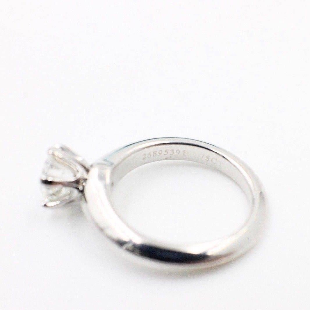 Round Cut Tiffany & Co. Round Brilliant 0.75ct H VS1 Diamond & Platinum Engagement Ring