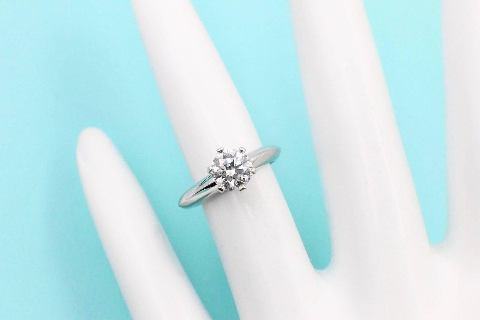 Women's Tiffany & Co. Round Brilliant 0.75ct H VS1 Diamond & Platinum Engagement Ring