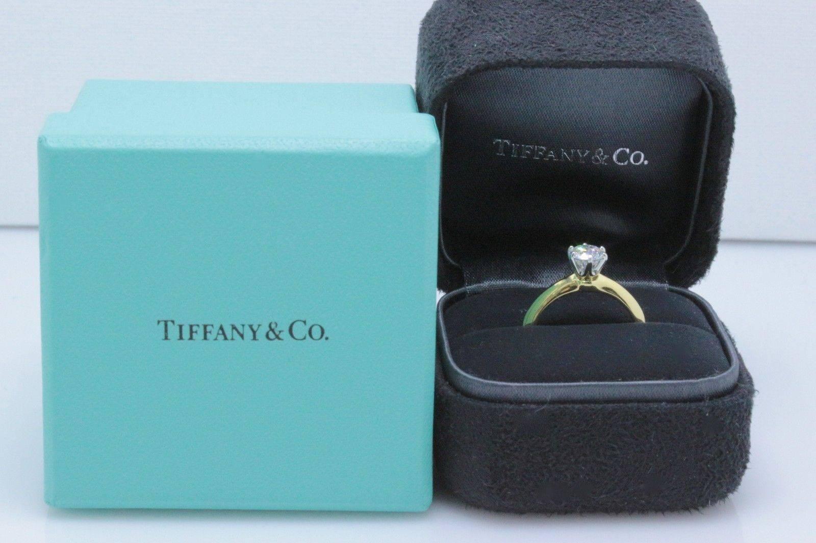 Tiffany & Co. Round Brilliant 0.80 Carat Diamond Engagement Ring 18 Karat Gold 4