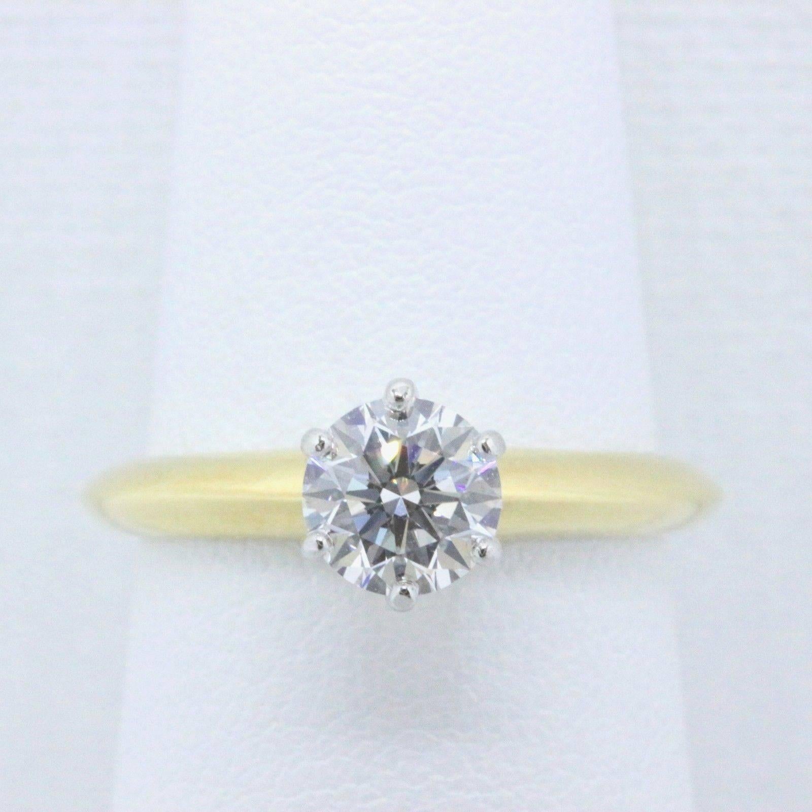 Tiffany & Co. Round Brilliant 0.80 Carat Diamond Engagement Ring 18 Karat Gold 1