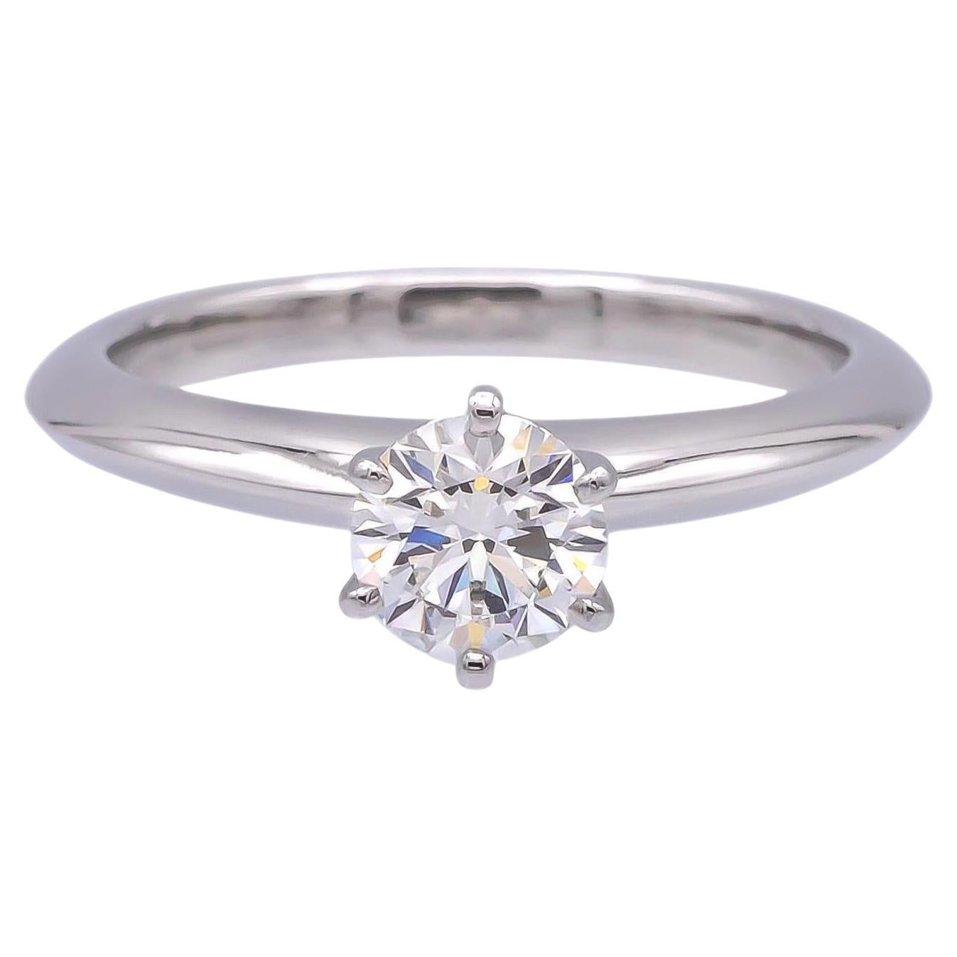 Tiffany & Co. Round Brilliant .53 ct H VS1 Diamond Solitaire Ring in Platinum