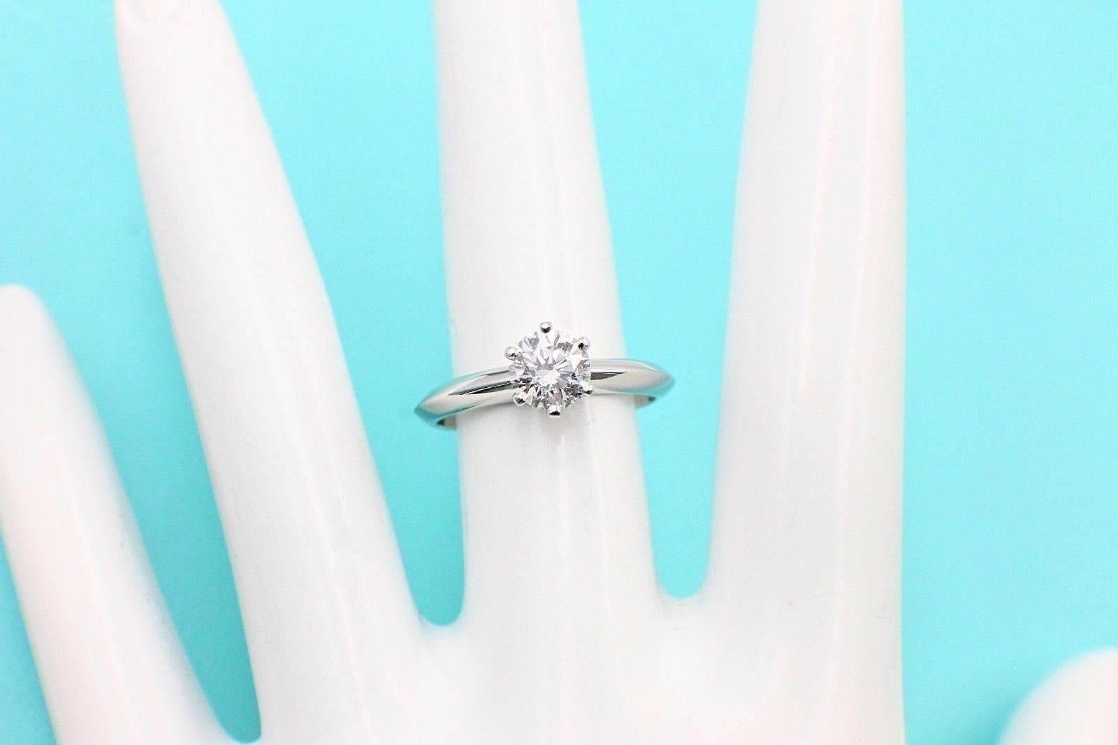 Tiffany & Co. Round Brilliant .70ct Diamond & Platinum Solitaire Engagement Ring 1