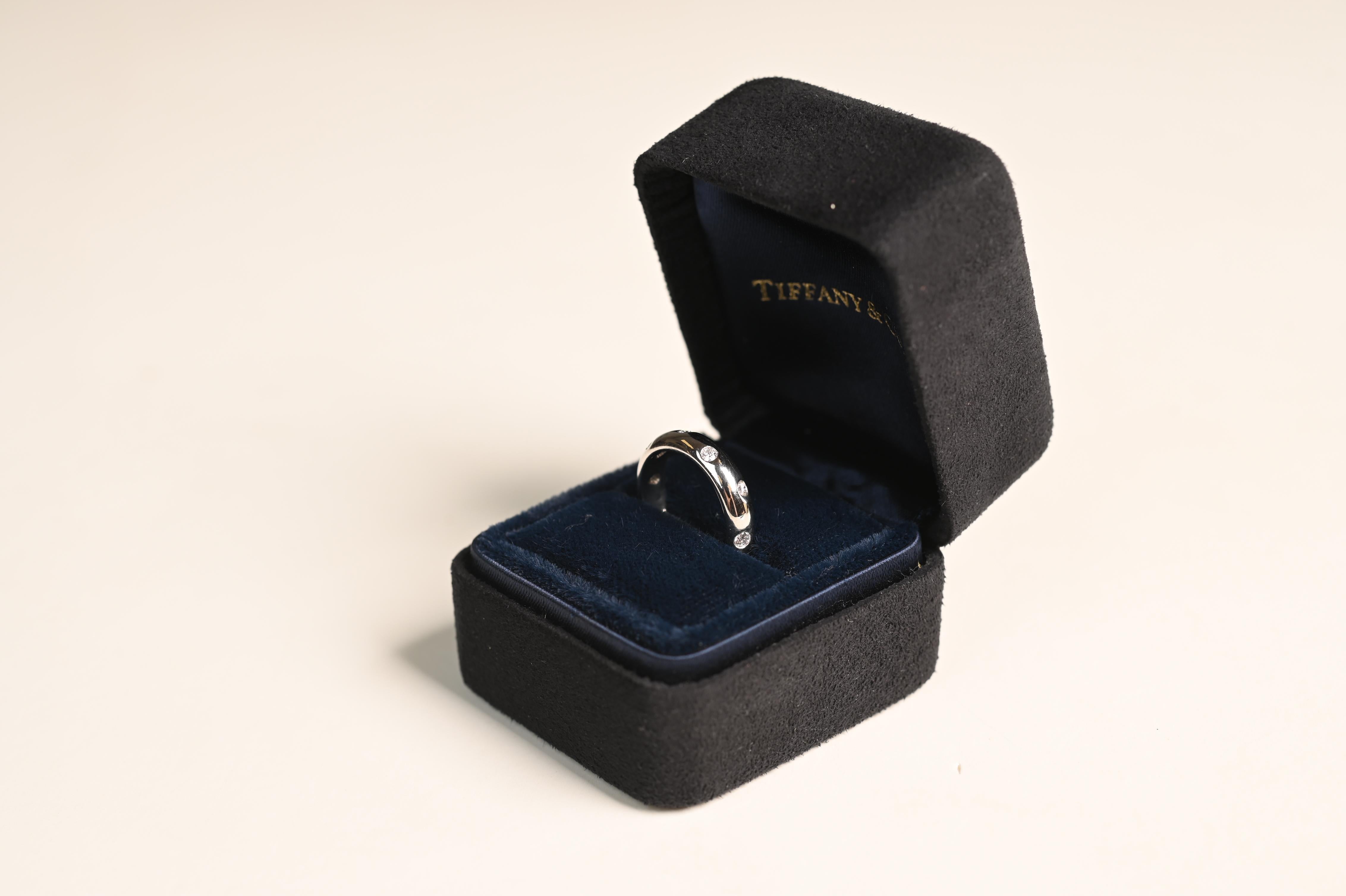 Round Cut Tiffany & Co. Round Brilliant Cut Diamond Band (Approx. 0.20-Carats), Platinum For Sale