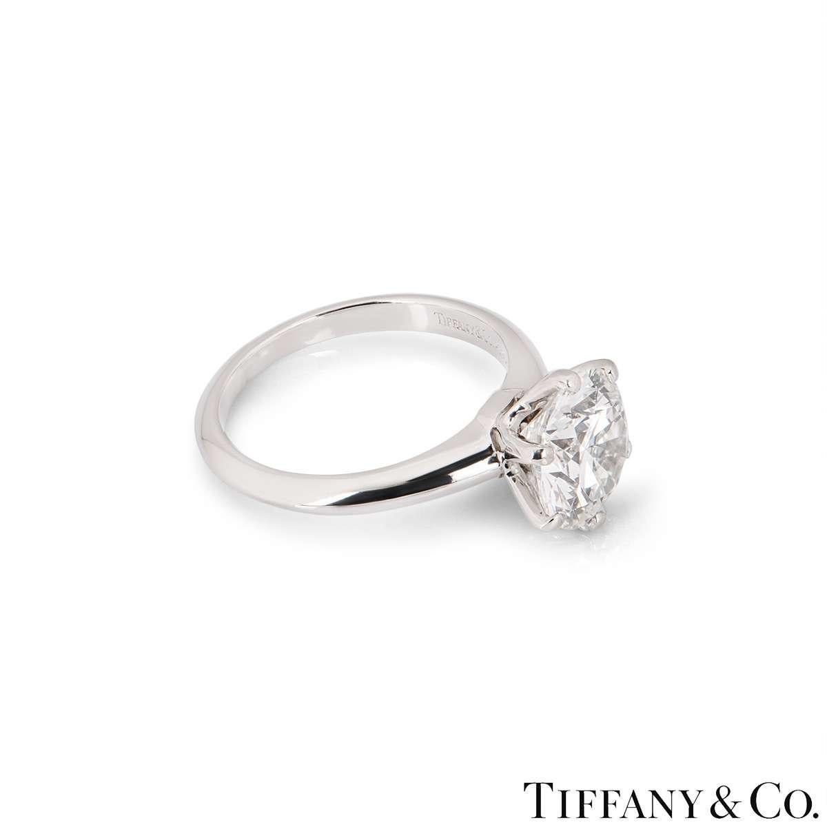 Tiffany & Co. Round Brilliant Cut Diamond Ring 2.35 Carat GIA Certified In Excellent Condition In London, GB