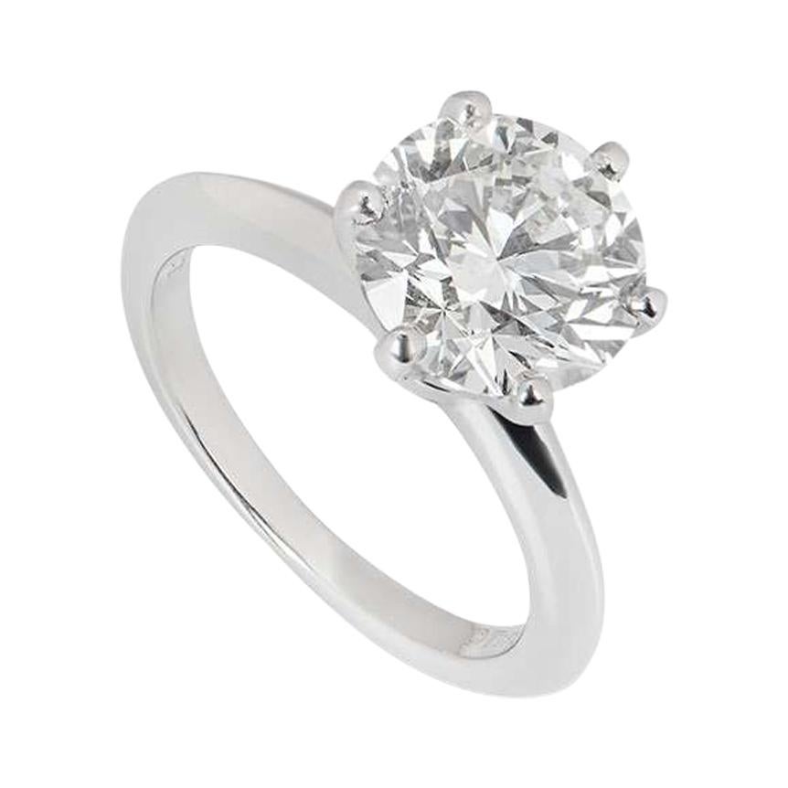 Tiffany & Co. Round Brilliant Cut Diamond Ring 2.61 Carat GIA Certified