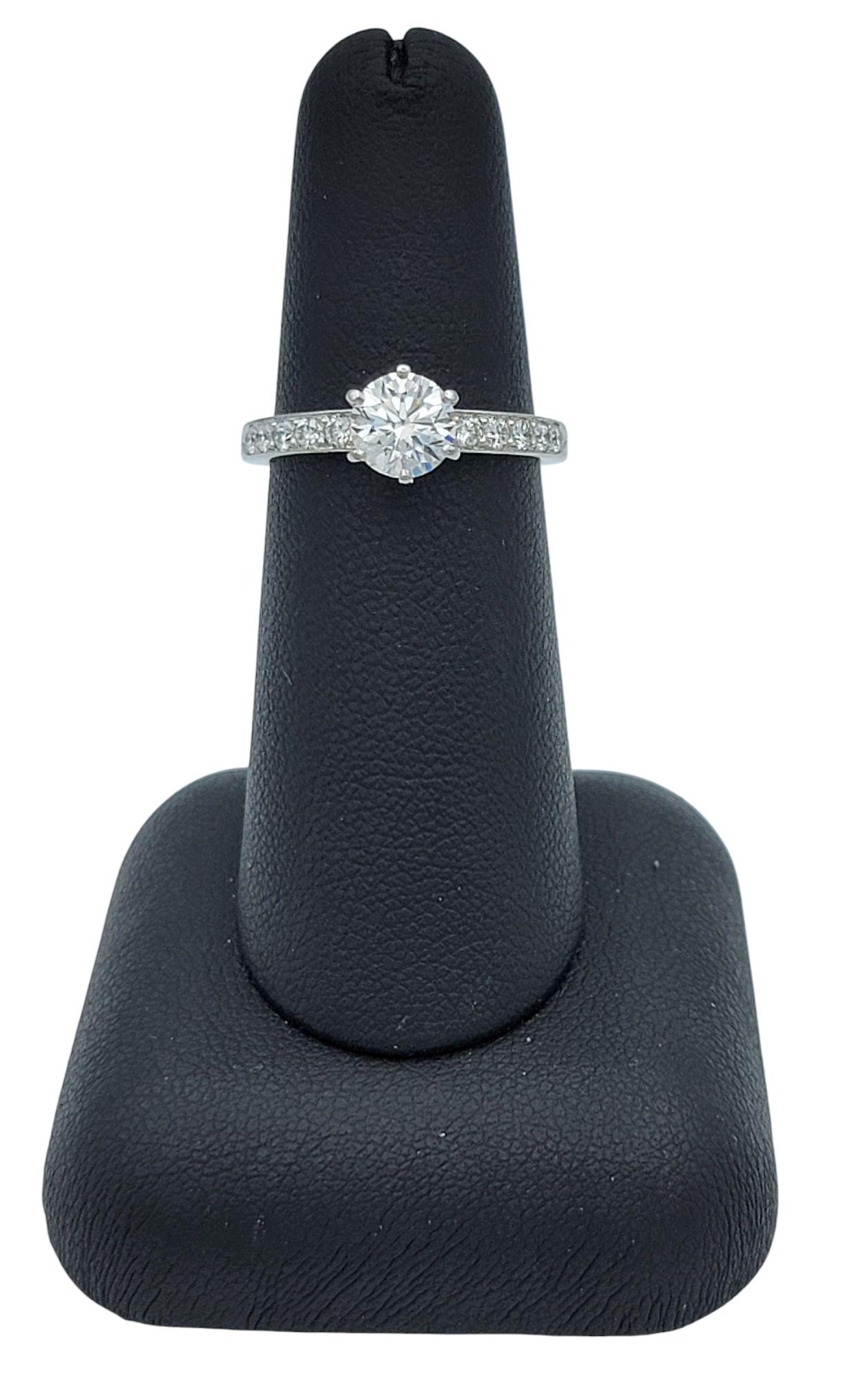 Tiffany & Co. Round Brilliant Cut Diamond Engagement Ring in Polished Platinum For Sale 4