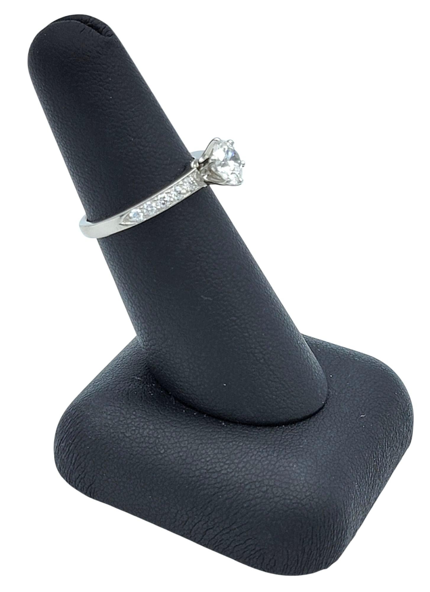 Tiffany & Co. Round Brilliant Cut Diamond Engagement Ring in Polished Platinum For Sale 5