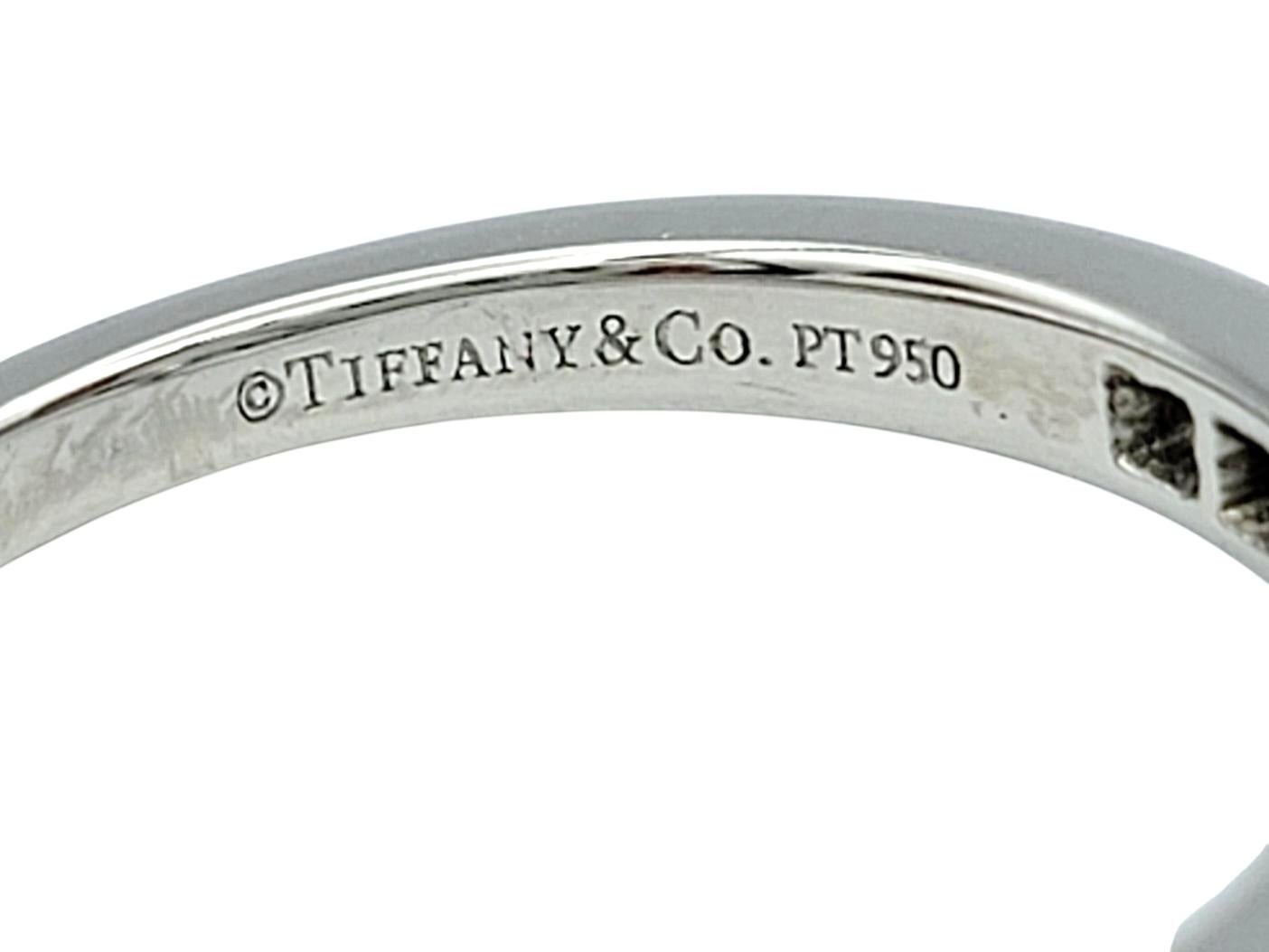 Women's Tiffany & Co. Round Brilliant Cut Diamond Engagement Ring in Polished Platinum For Sale