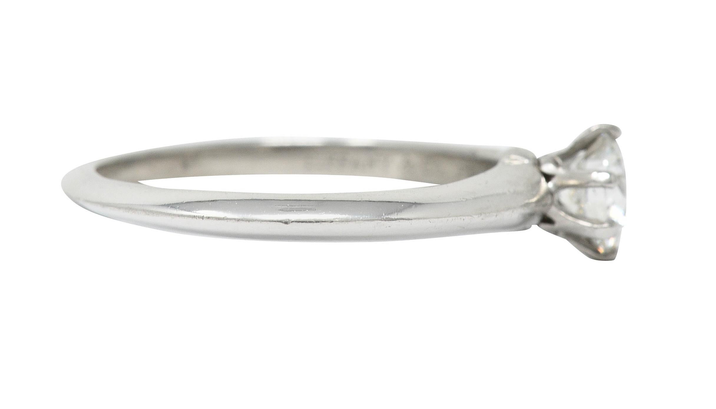 Contemporary Tiffany & Co. Round Brilliant Cut Diamond Platinum Solitaire Engagement Ring