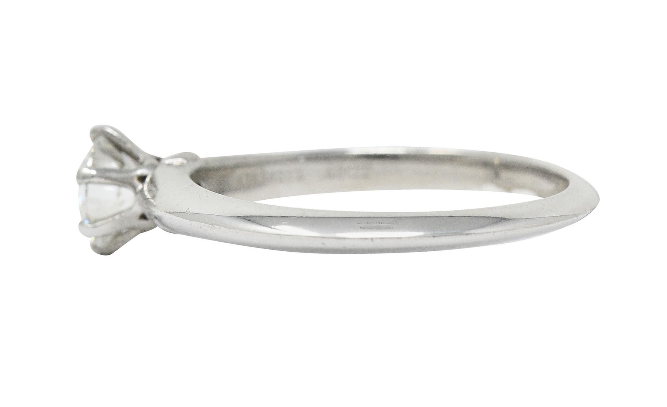 Women's or Men's Tiffany & Co. Round Brilliant Cut Diamond Platinum Solitaire Engagement Ring