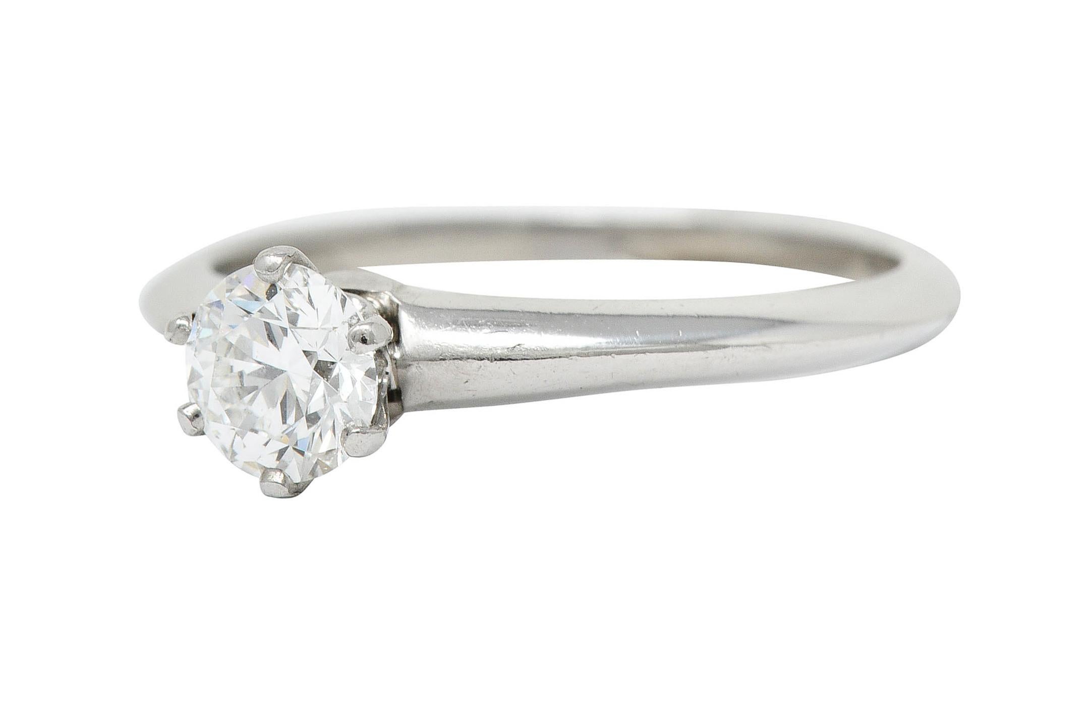 Tiffany & Co. Round Brilliant Cut Diamond Platinum Solitaire Engagement Ring 1