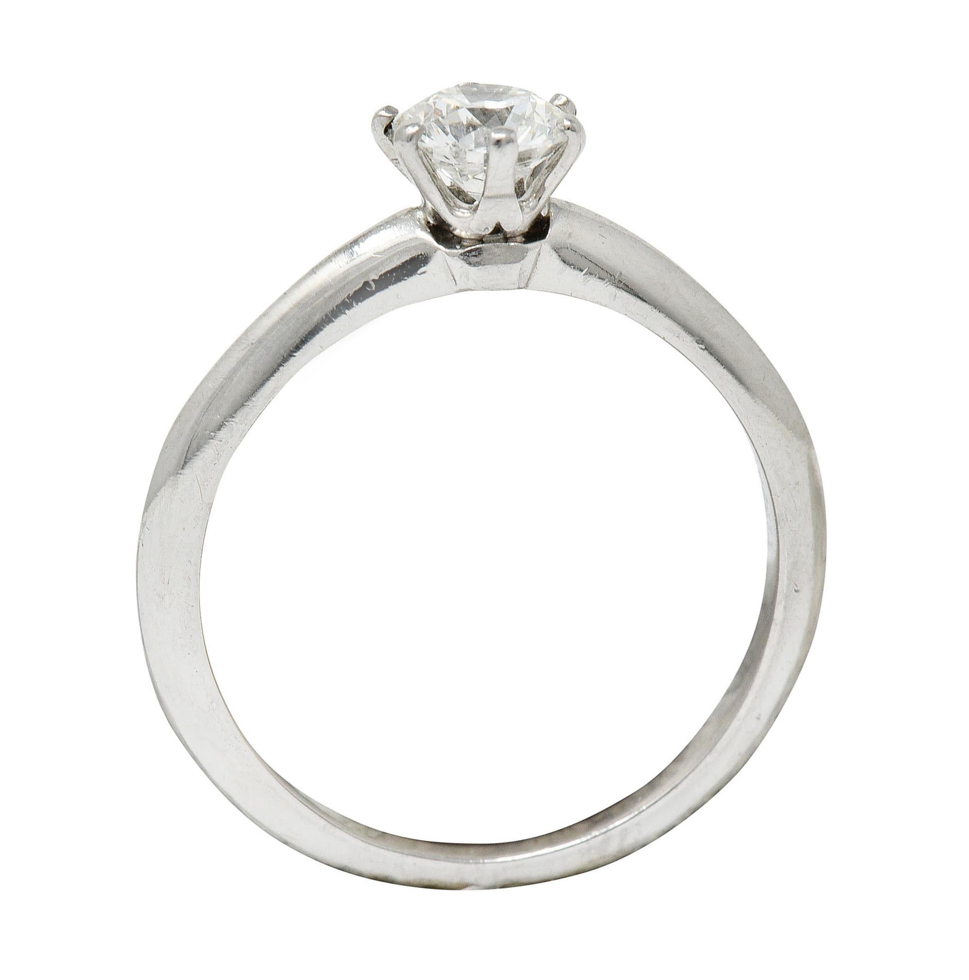 Tiffany & Co. Round Brilliant Cut Diamond Platinum Solitaire Engagement Ring 4
