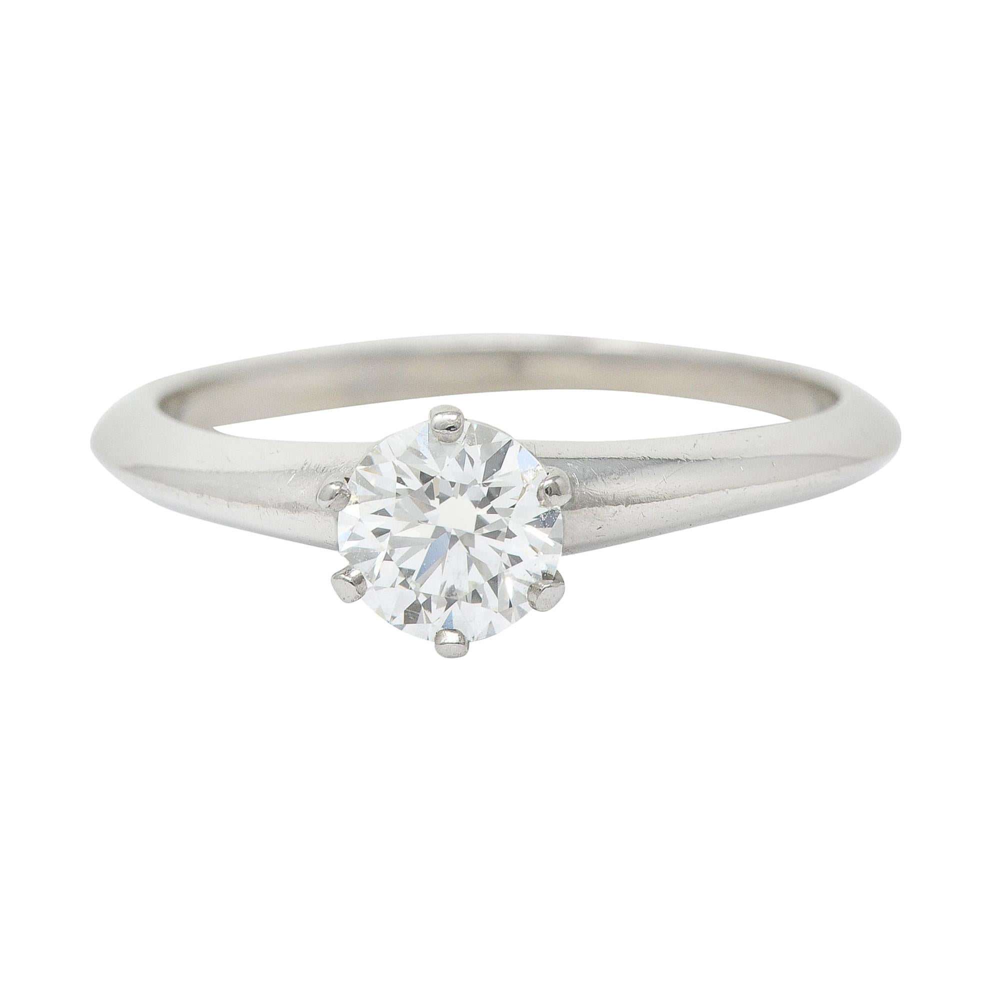 Tiffany & Co. Round Brilliant Cut Diamond Platinum Solitaire Engagement Ring