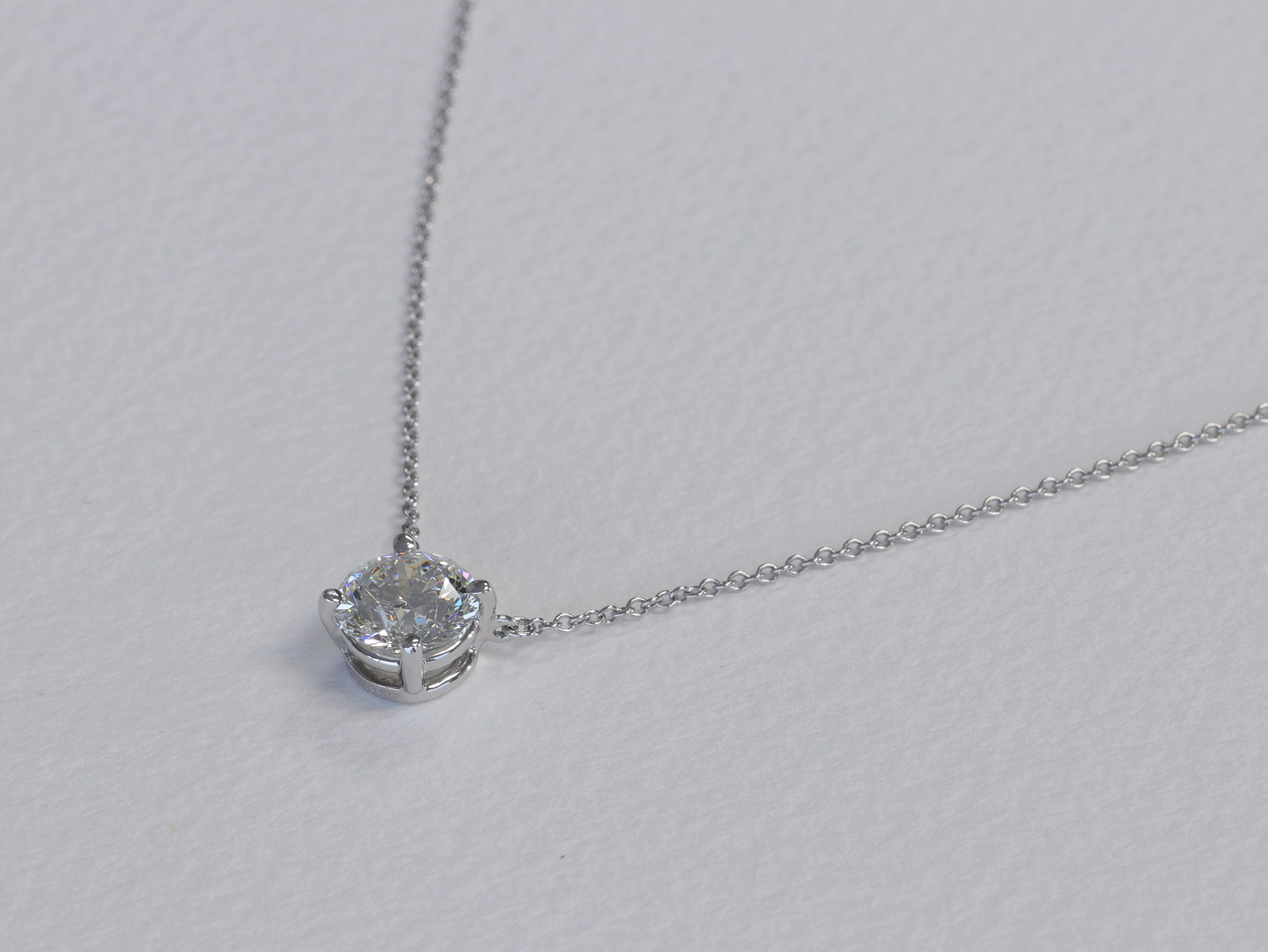 Platinum Solitaire Necklace 