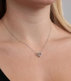 Tiffany & Co. Round Brilliant Cut Diamond Platinum Tiffany Hearts Mini Pendant