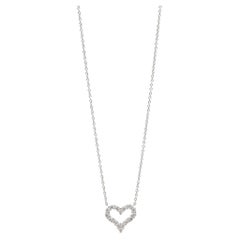 Tiffany & Co. Round Brilliant Cut Diamond Platinum Tiffany Hearts Mini Pendant