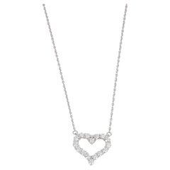 Tiffany & Co. Round Brilliant Cut Diamond Platinum Tiffany Hearts Small Pendant