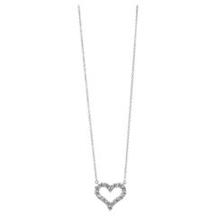 Tiffany & Co. Runder Brillantschliff Diamant Platin Tiffany Herzen kleiner Anhänger
