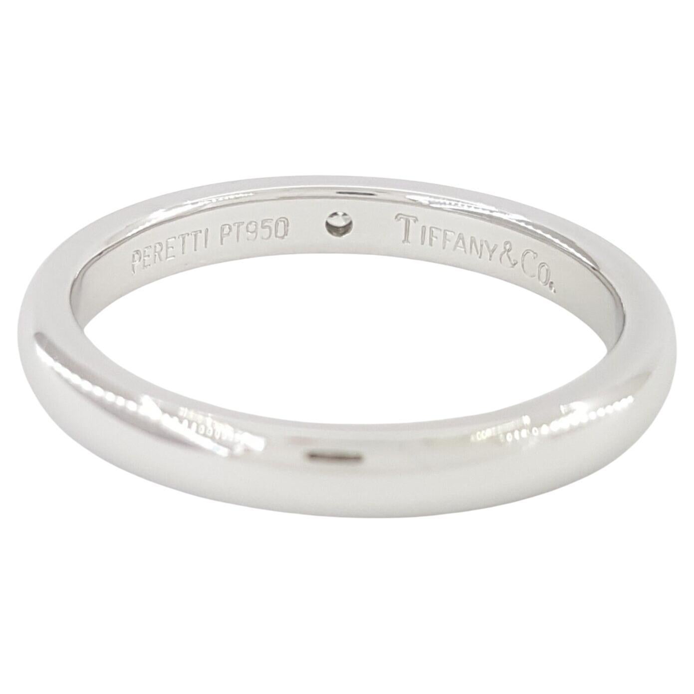 Tiffany & Co. Round Brilliant Cut Diamond 3 mm Platinum Wedding Ring