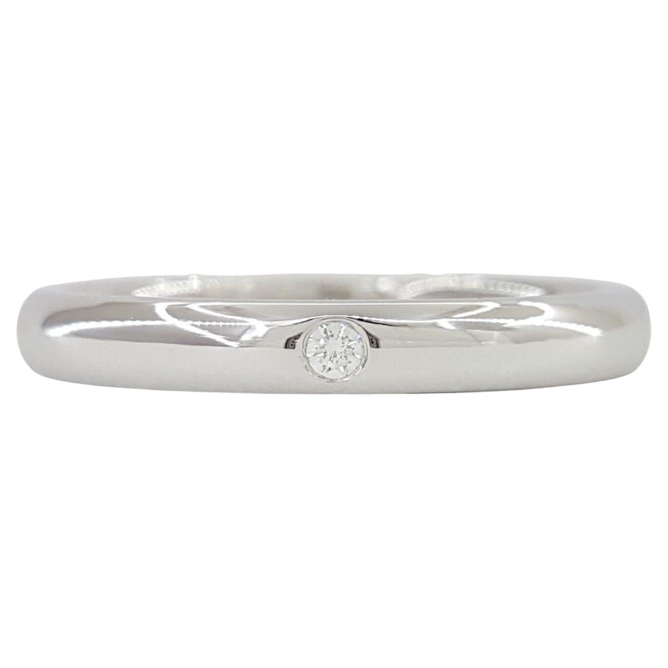 Cushion Cut Tiffany & Co. Round Brilliant Cut Diamond Platinum Wedding Ring
