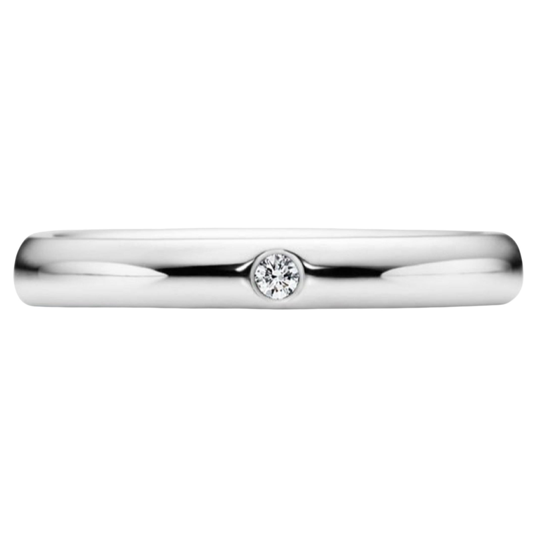Tiffany & Co. Round Brilliant Cut Diamond Platinum Wedding Ring