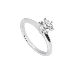 Tiffany & Co. Round Brilliant Cut Diamond Ring 0.86 Carat GIA Certified