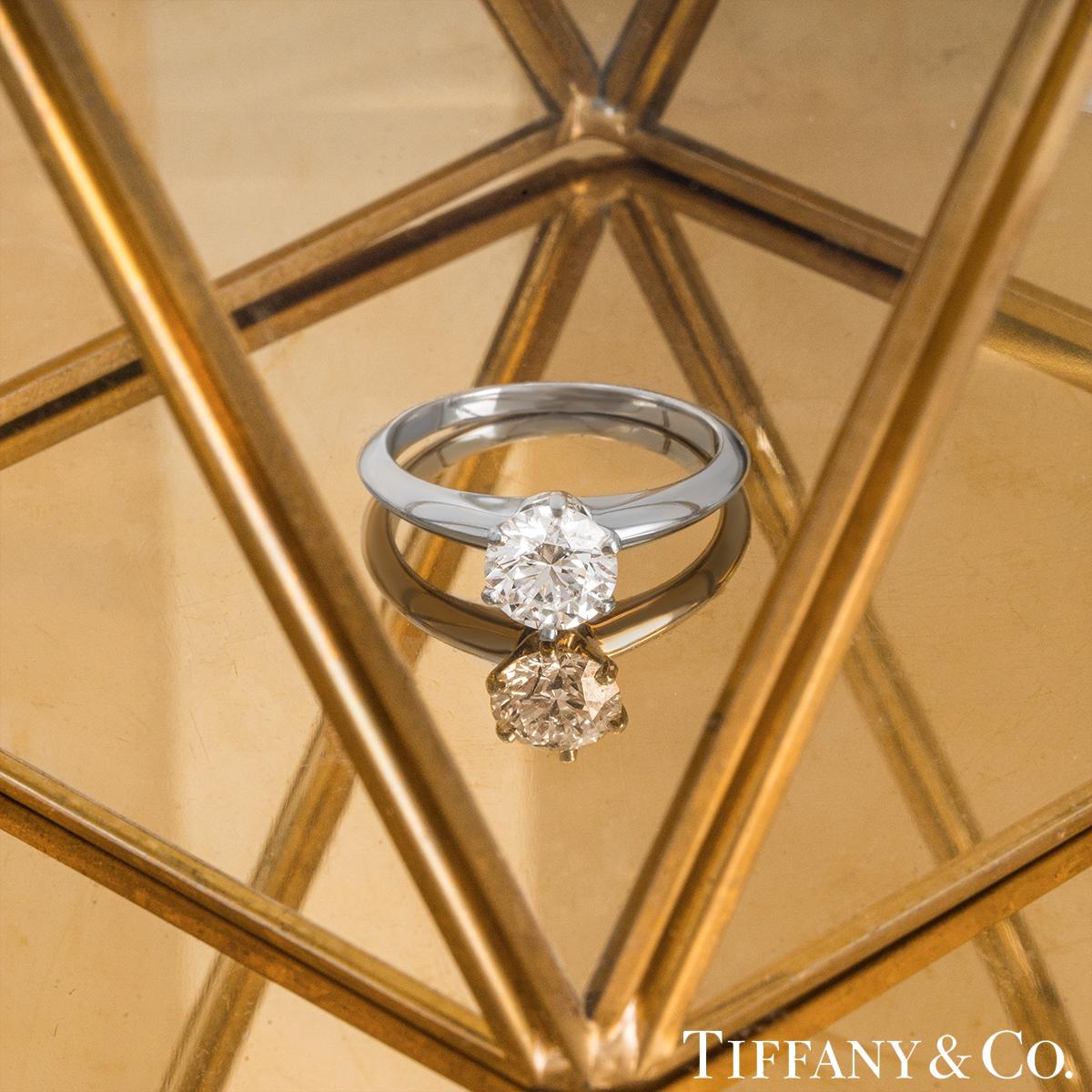 Tiffany & Co. Bague en diamant à taille ronde et brillante 1,14 carat certifiée GIA en vente 3