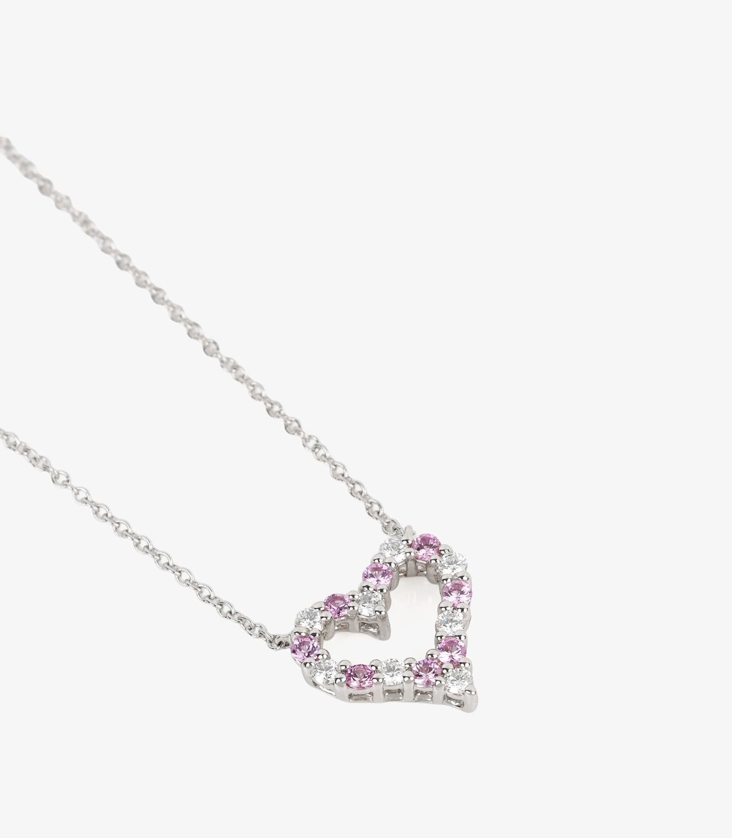 Taille brillant Tiffany & Co. Diamant et saphir à taille ronde et brillante en platine Tiffany Hearts Min en vente