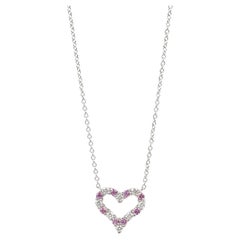 Tiffany 
Co. Diamond 
Sapphire Platinum Tiffany Hearts Mini Pendant