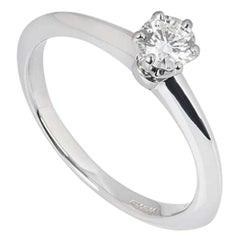 Tiffany 
Co. Round Brilliant Cut Diamond Solitaire Engagement Ring 0.32 Carat