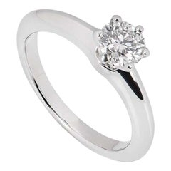 Tiffany & Co. Round Brilliant Cut Diamond Solitaire Engagement Ring 0.60 Carat