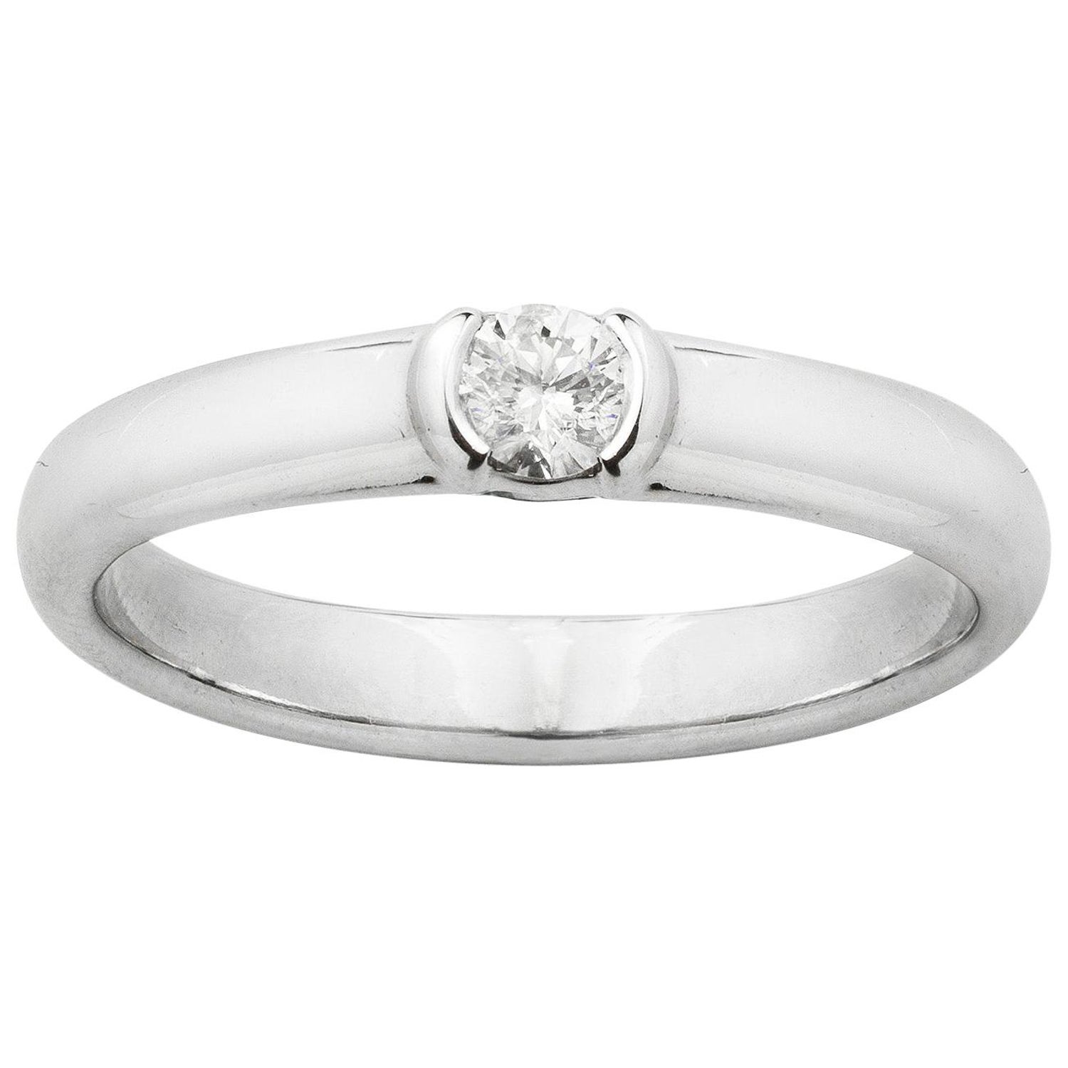 Tiffany and Co. Round Brilliant-Cut Single Stone Diamond Ring For Sale at  1stDibs