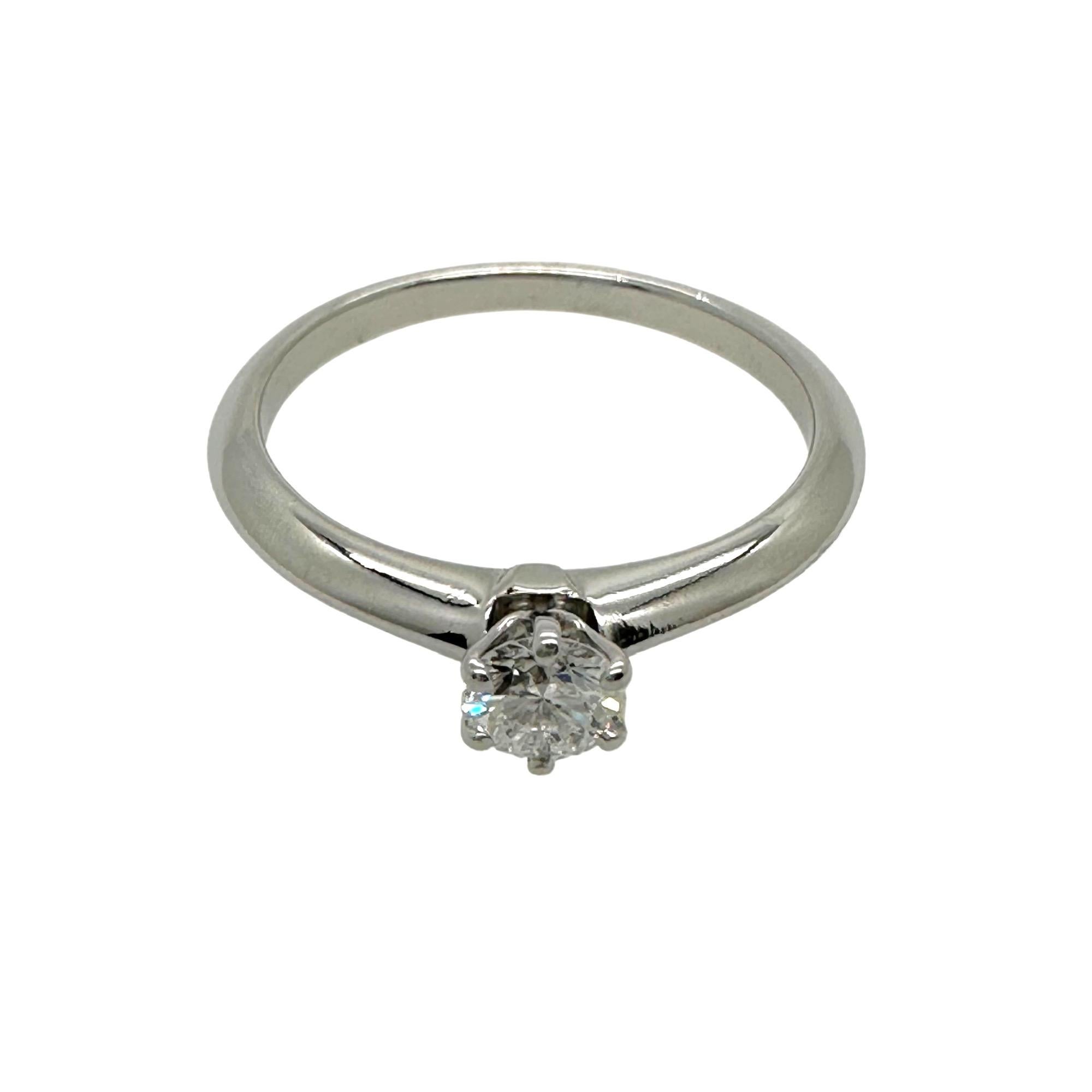 Tiffany & Co. Round Brilliant Diamond 0.29 cts D IF Solitaire Engagement Ring For Sale 5