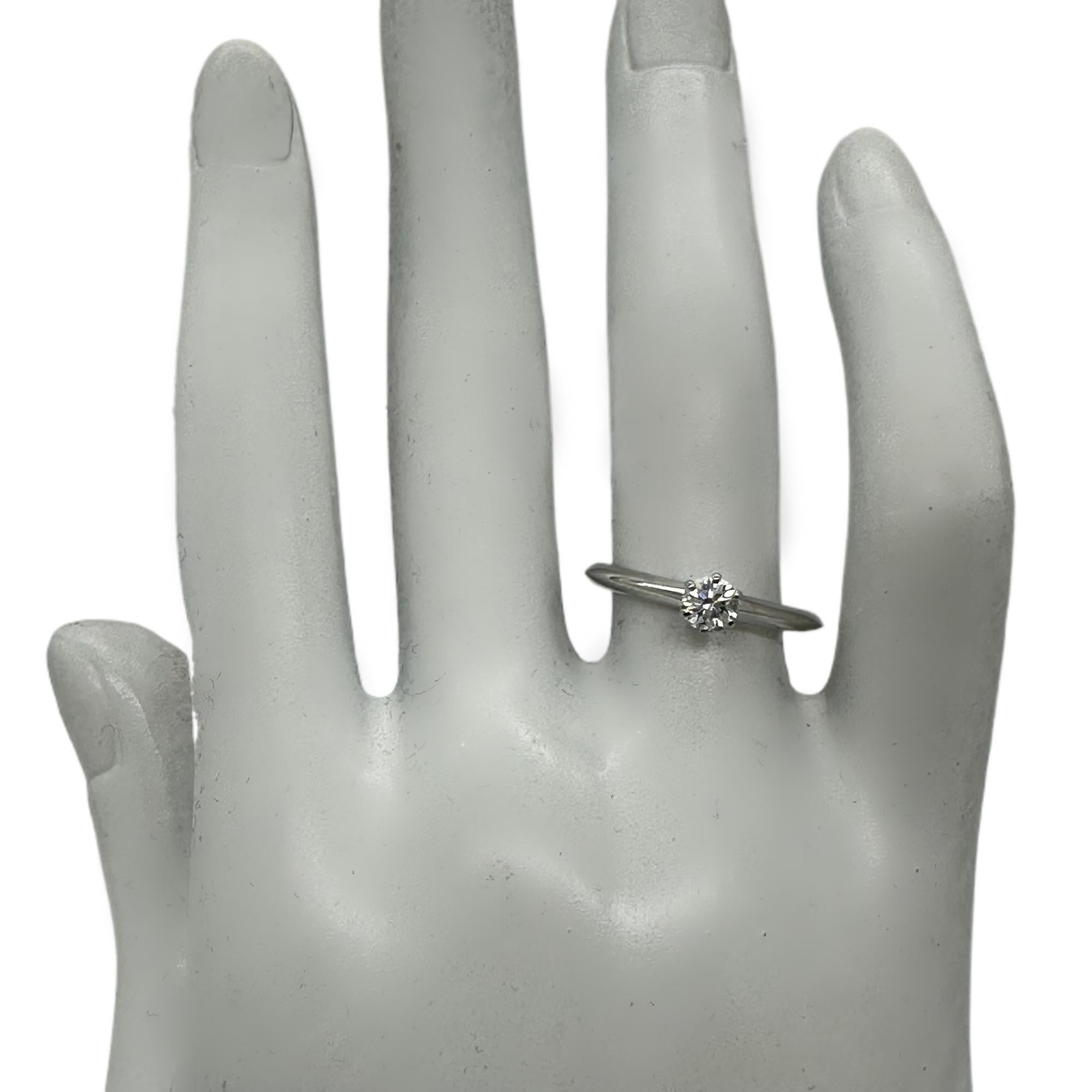 Tiffany & Co. Round Brilliant Diamond 0.29 cts D IF Solitaire Engagement Ring For Sale 3