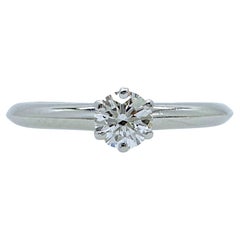Vintage Tiffany & Co. Round Brilliant Diamond 0.29 cts D IF Solitaire Engagement Ring