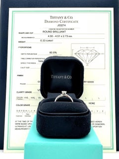Tiffany & Co Round Brilliant Diamond 0.33 ct H VS1 Solitair Plat Engagement Ring