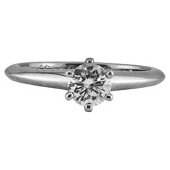 Tiffany & Co Round Brilliant Diamond 0.38 cts H VS1 Platinum Engagement Ring