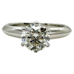 TIFFANY & CO Bague de fiançailles en platine diamant brillant rond 0.75 cts I VS1