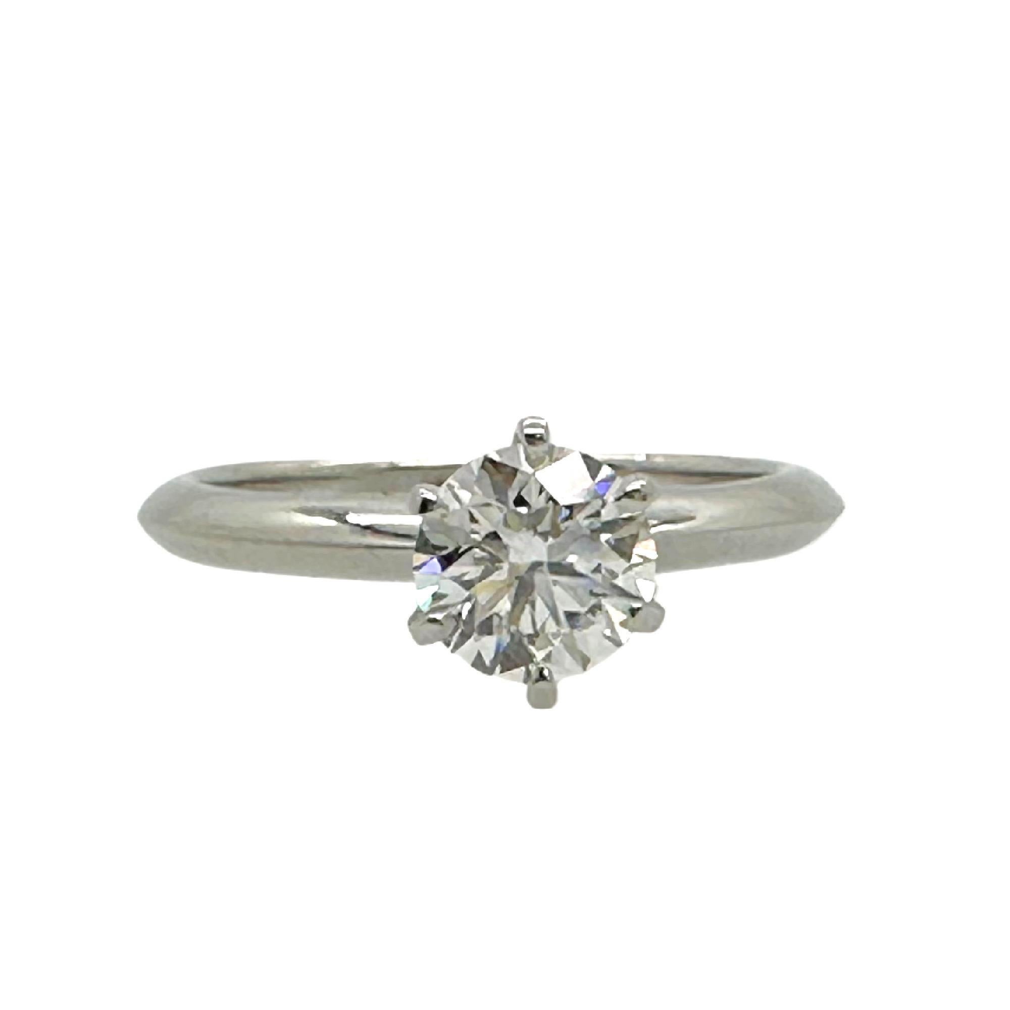 Tiffany & Co. Round Brilliant Diamond 0.80 cts H VS2 Solitaire Engagement Ring For Sale 5